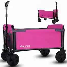 TinyHomie - Heavy Duty Foldable Utility Trolley Bench Seat Dog Leash Pink