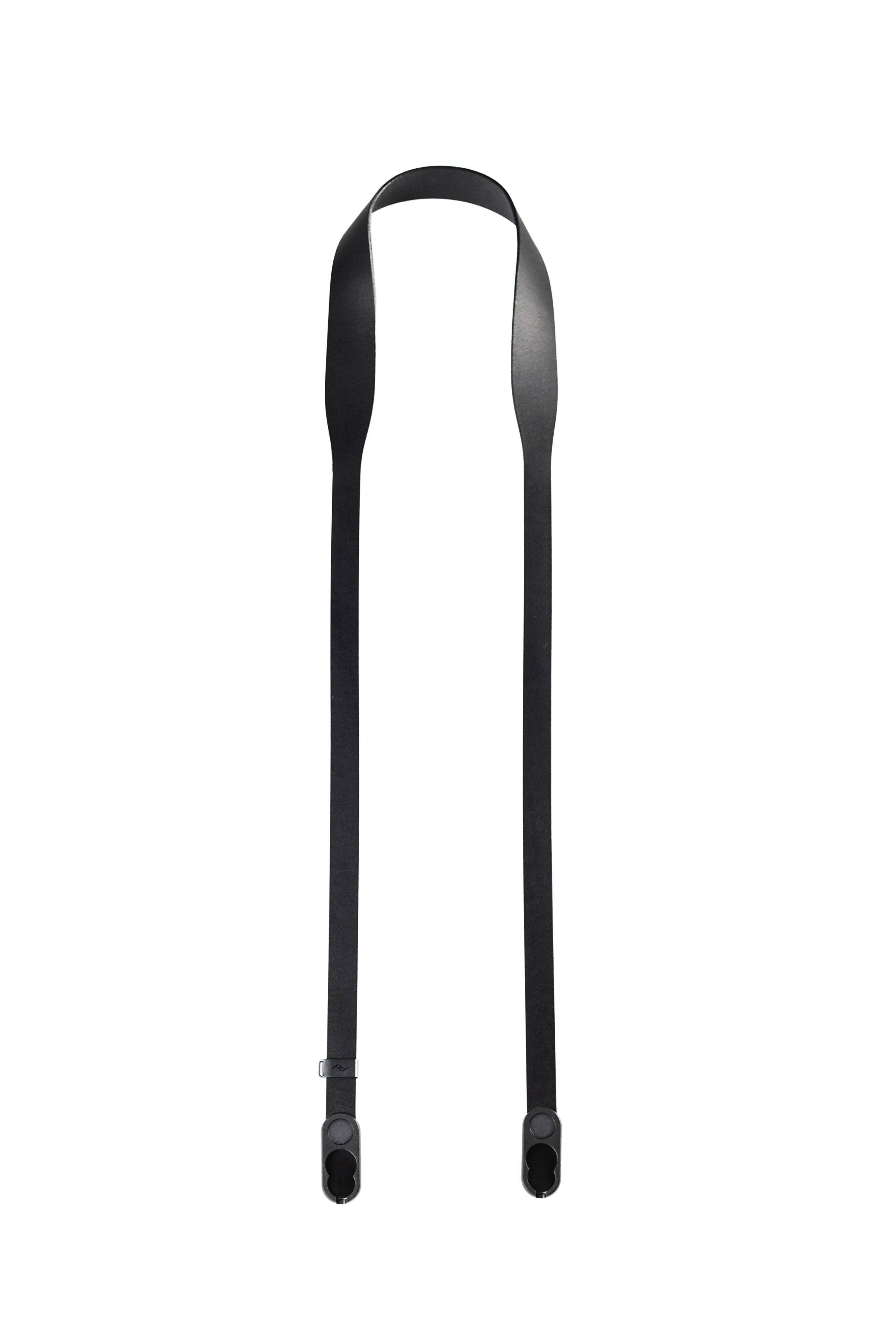 Front. Peak Design - Form Leather Camera Strap Long Black - Black.