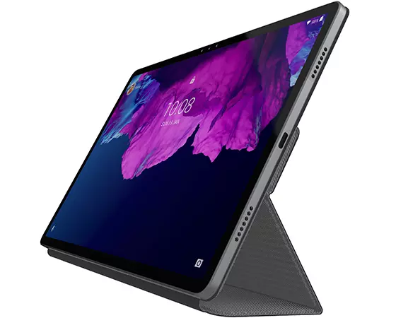 Front. Lenovo - LENOVO P11 PRO FOLIO CASE - GRAY - Grey.