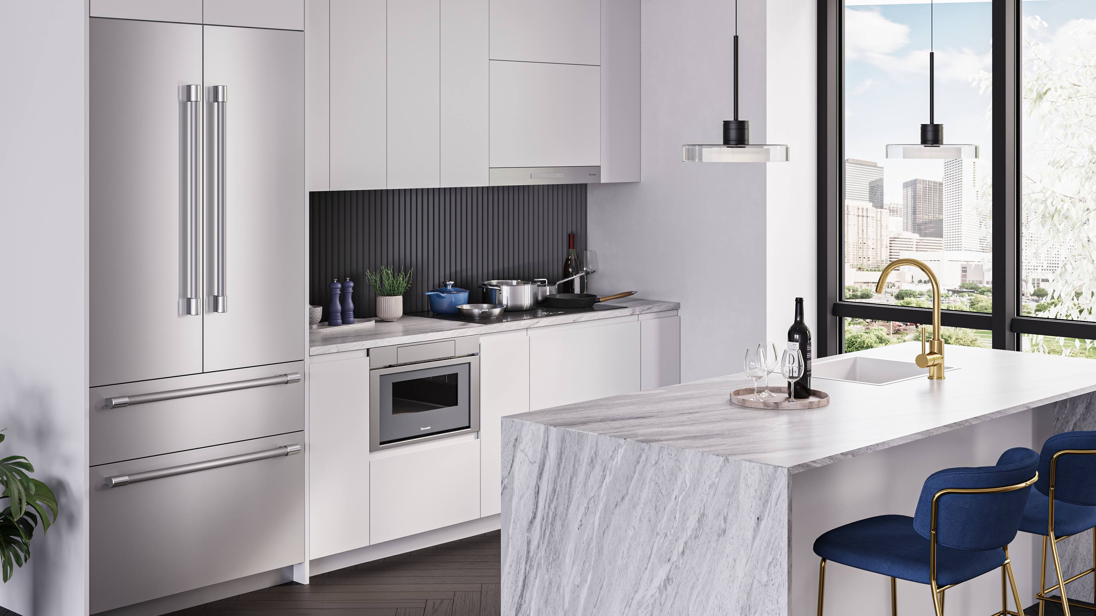 Alt View 17. Thermador - Masterpiece Series 36" Built-In Electric Induction Cooktop with 5 Elements and Wifi - Black.