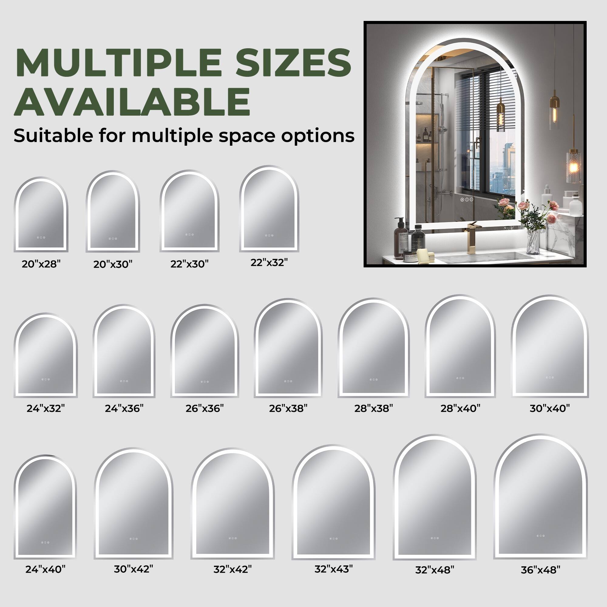 MULTIPLE SIZES AVAILABLE  
Suitable for multiple space options  

20"x28"  
20"x30"  
22"x30"  
22"x32"  
24"x32"  
24"x36"  
26"x36"  
26"x38"  
28"x38"  
28"x40"  
30"x40"  
24"x40"  
30"x42"  
32"x42"  
32"x43"  
32"x48"  
36"x48"