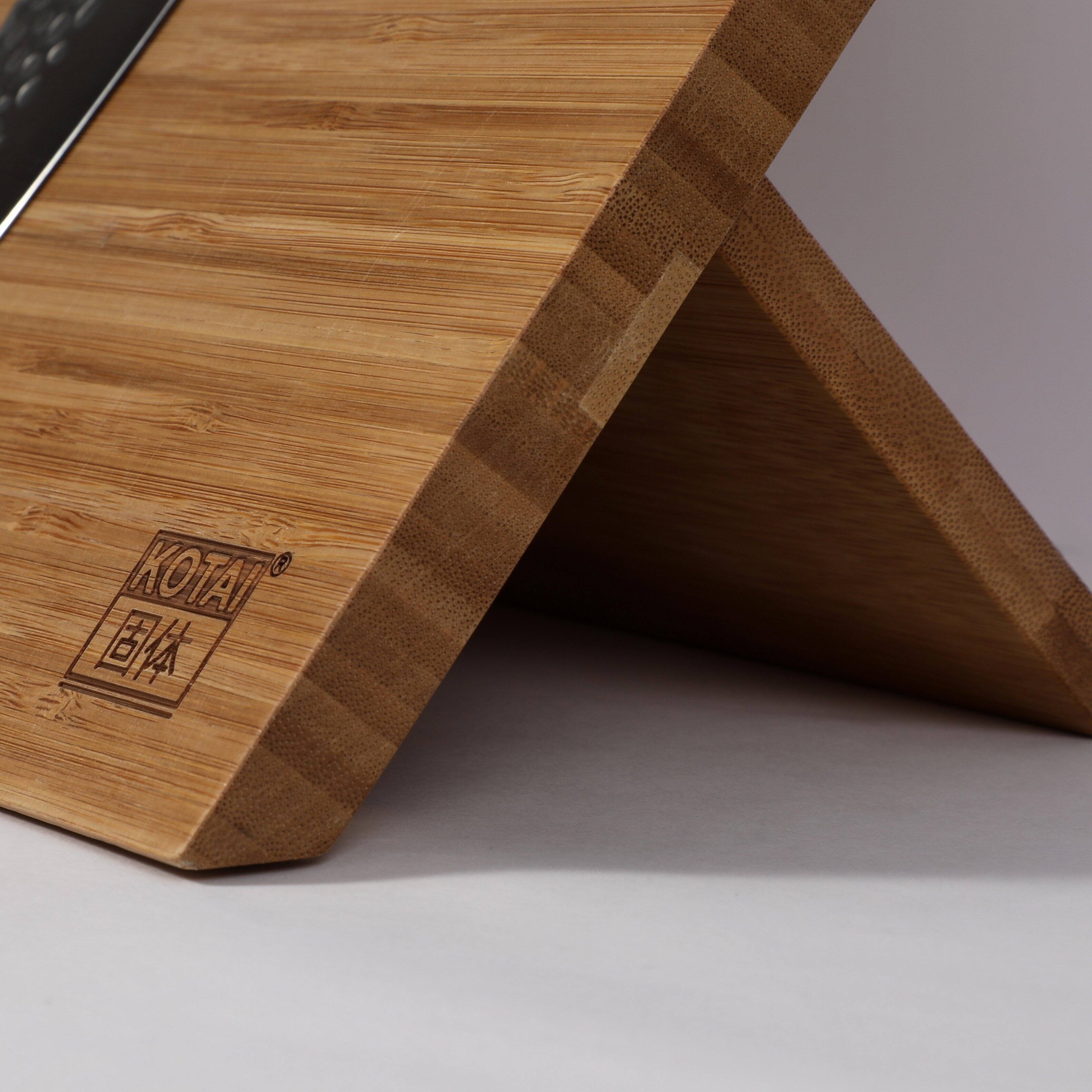 Alt View 1. KOTAI - Magnetic Bamboo Knife Holder 12.6 x 8.6-inch | Powerful Hidden Magnet | Foldable Natural Bamboo Knife Storage.