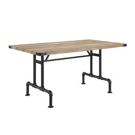 Manhattan Lane - Ada 64 Inch Solid Wood Dining Table, Metal Frame, Rectangular - Brown