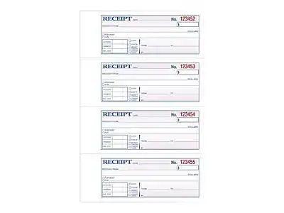 RECEIPT No. 123452
RECEIPT No. 123453
RECEIPT No. 123454
RECEIPT No. 123455