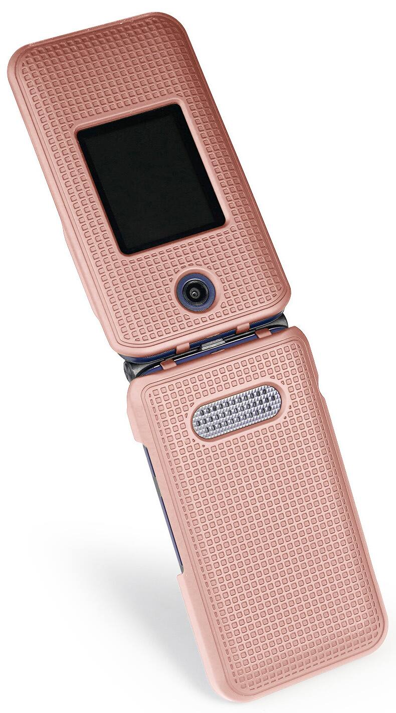 Alt View 5. Nakedcellphone - Hard Case for AT&T Cingular Flip 4, Cricket Debut Flip Phone - Rose Gold.