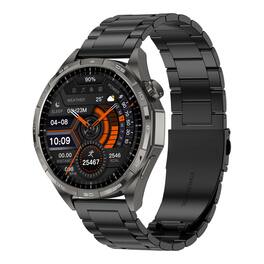 SKRAN - Smart Watch with 1.5" Touchscreen, Bluetooth Calling,Heart Rate and Blood Oxygen Monitoring,Sedentary Reminder -Steel - Black - (2026)