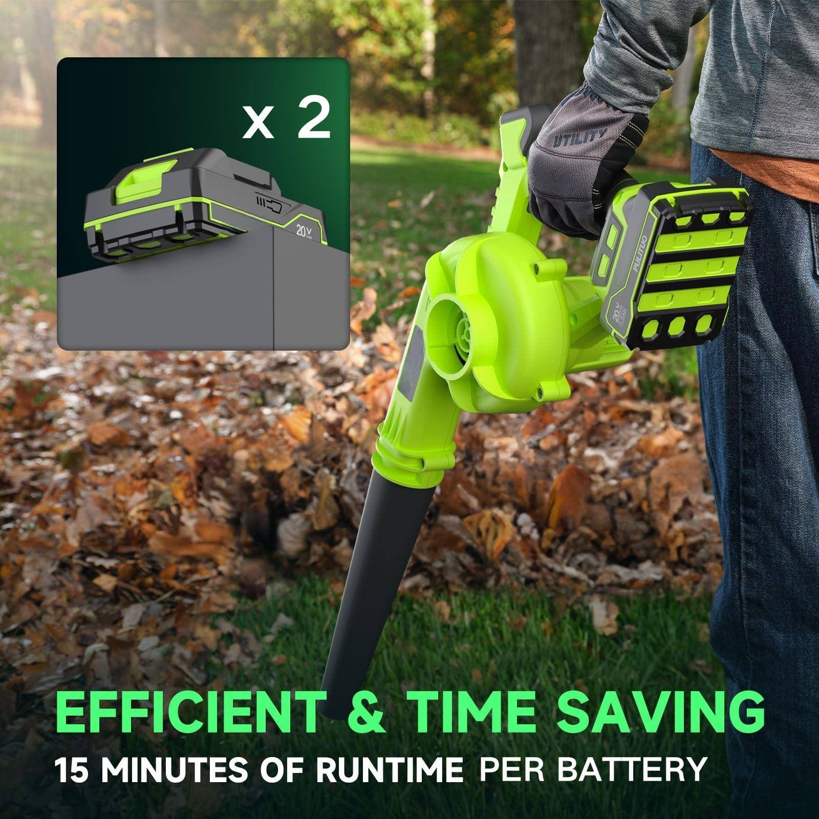 x 2  
UTILITY  
EFFICIENT & TIME SAVING  
15 MINUTES OF RUNTIME PER BATTERY