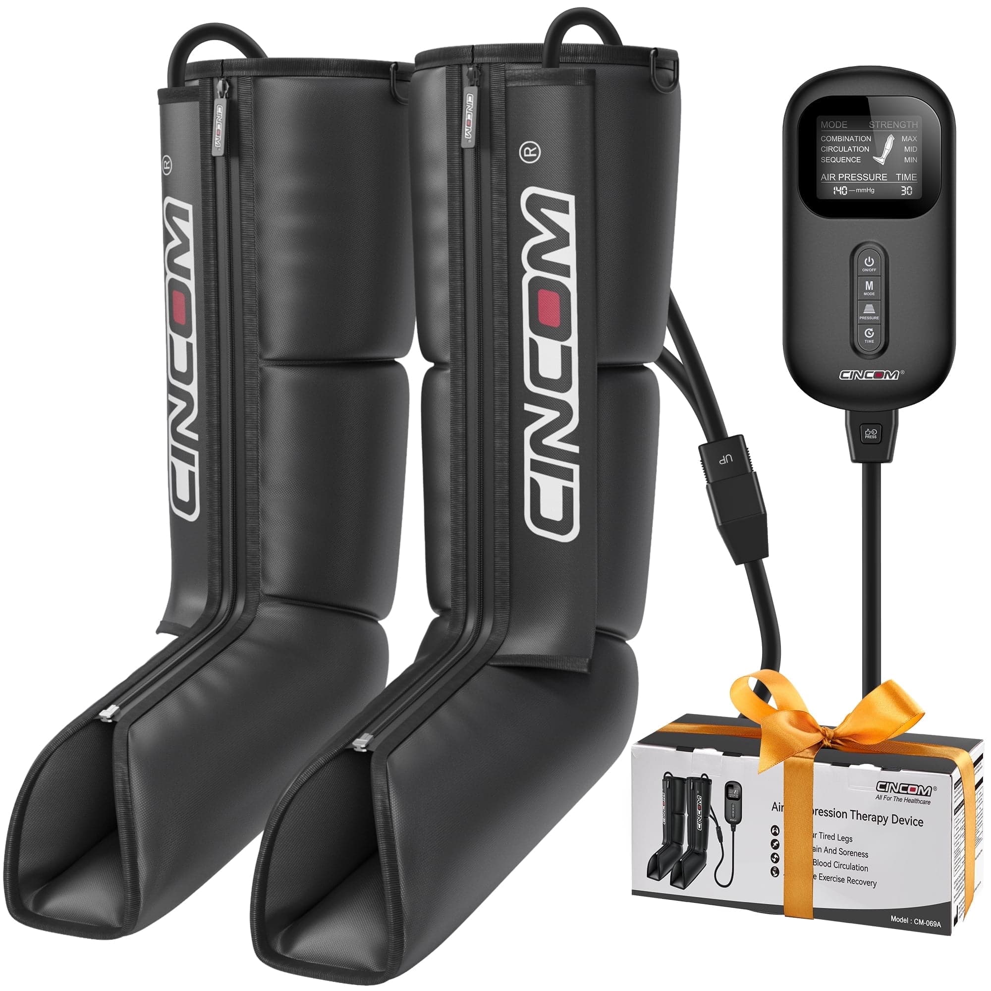 CINCOM - Leg Recovery System with Air Compression - Foot & Calf 069A - Black