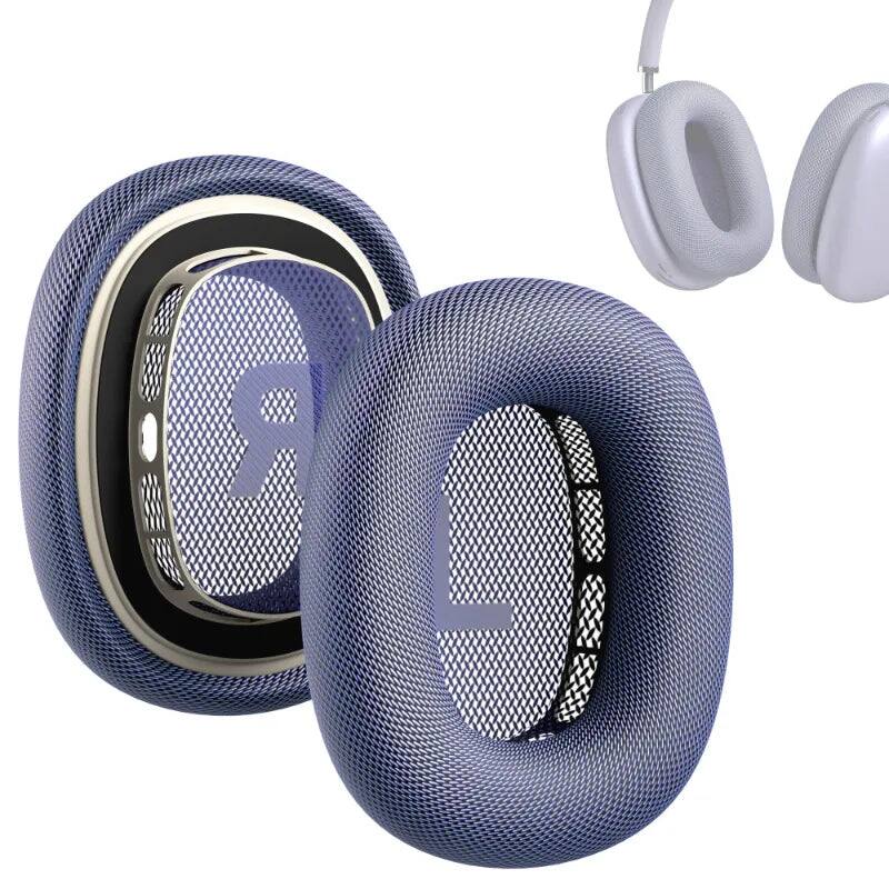 Alt View 6. RomeTech - Premium Replacement Ear Cushions Compatible with Apple AirPods Max – Durable Mesh Fabric and Soft Foam Earpads - Purple.