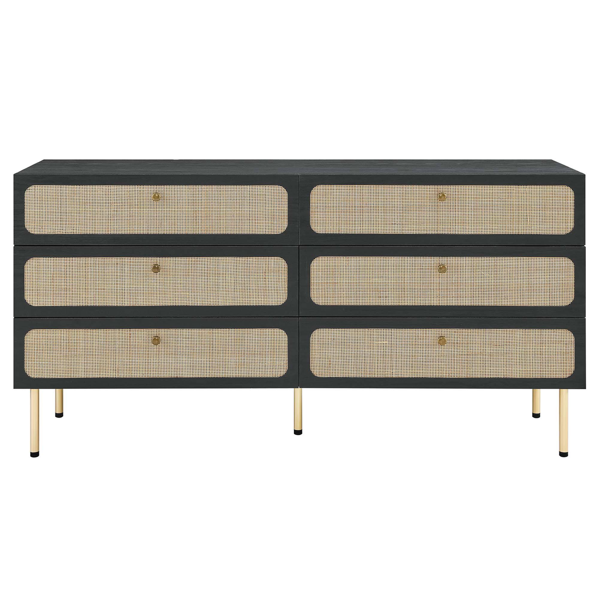 Alt View 2. Modway - Chaucer 6-Drawer Dresser by Modway - Black.