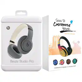 Apple - Beats Studio Pro Bluetooth Wireless Noise Cancellation Headphones with MightySkins Customization Code - Sand - Gray