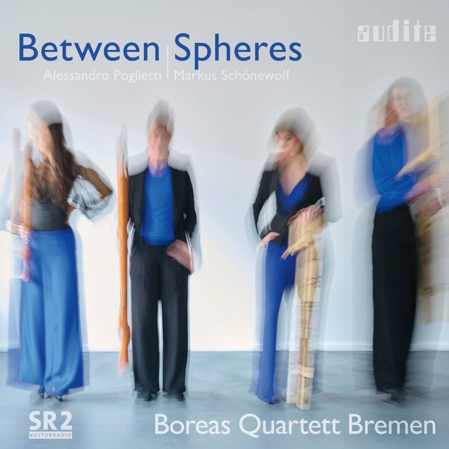 Between Spheres  
Alessandro Poglietti | Markus Schönewolf  

Boreas Quartett Bremen  

SR2 KULTURRADIO  

audite