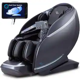 Alfine - A688 Heaven Duet Massage Chair 4Dx3D Dual-Mechanism Zero Gravity Full Body Relaxation - Black