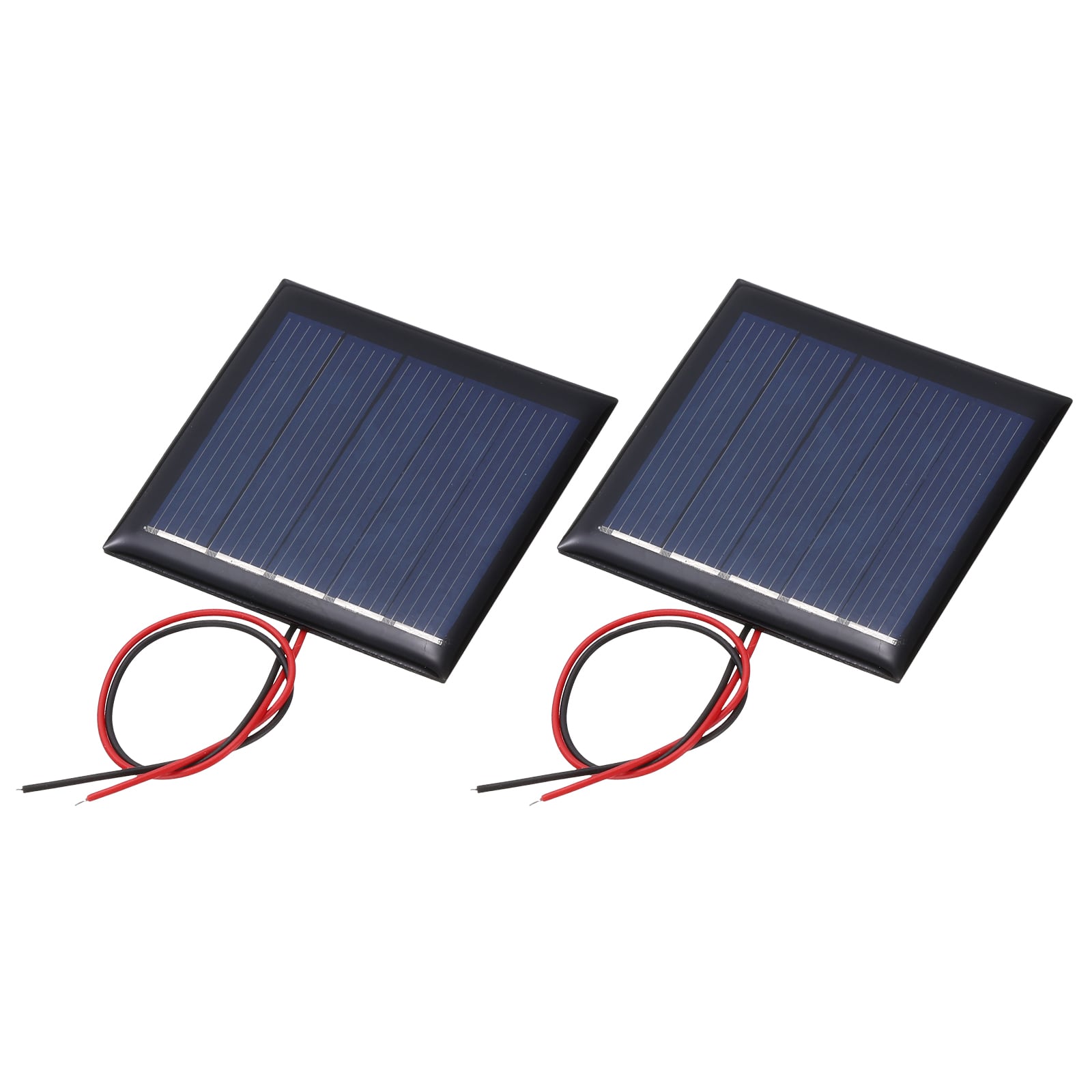 Unique Bargains - 2pcs 2.5V 0.25W 100mA Mini Solar Panels, Polycrystalline Solar Cell with Cable for DIY Toy Charger - Black