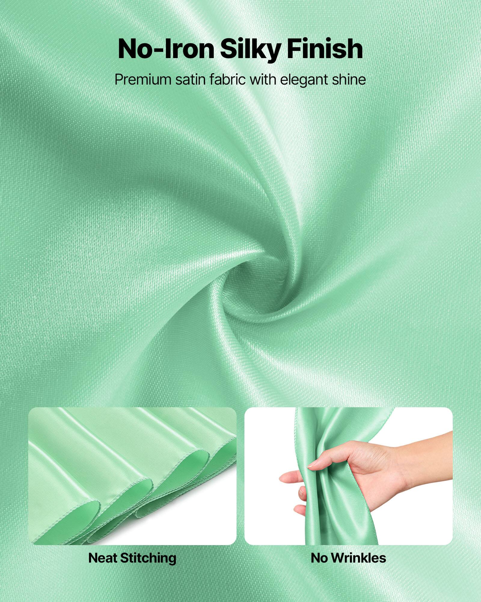 No-Iron Silky Finish  
Premium satin fabric with elegant shine  

Neat Stitching  
No Wrinkles