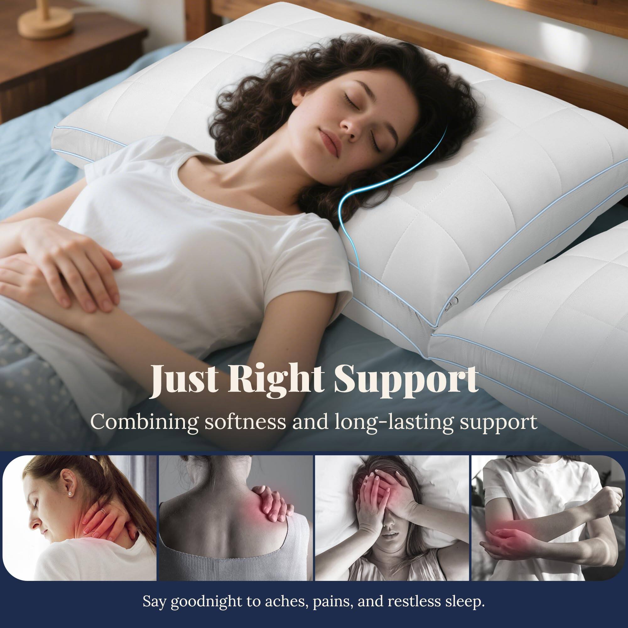 Just Right Support  
Combining softness and long-lasting support  

Say goodnight to aches, pains, and restless sleep.