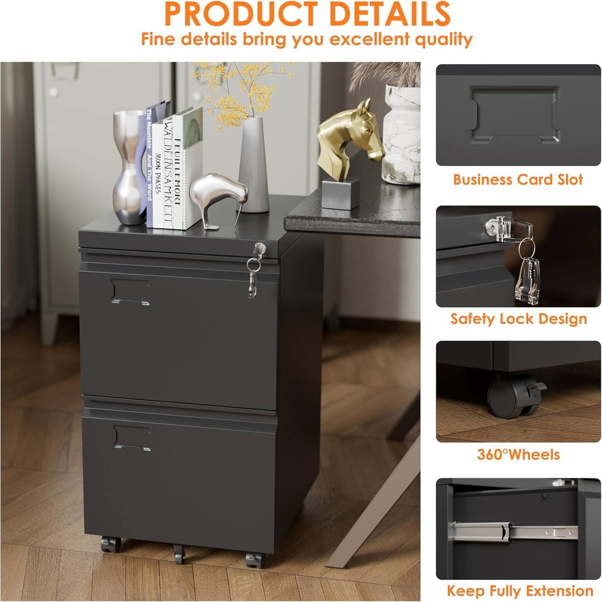 PRODUCT DETAILS  
Fine details bring you excellent quality  

- The Mountain And MOON WALDEINSAMKI  
- The Ward PHASES FEUILLEMOKI MOKI  

- Business Card Slot  
- Safety Lock Design  
- 360° Wheels  
- Keep Fully Extension