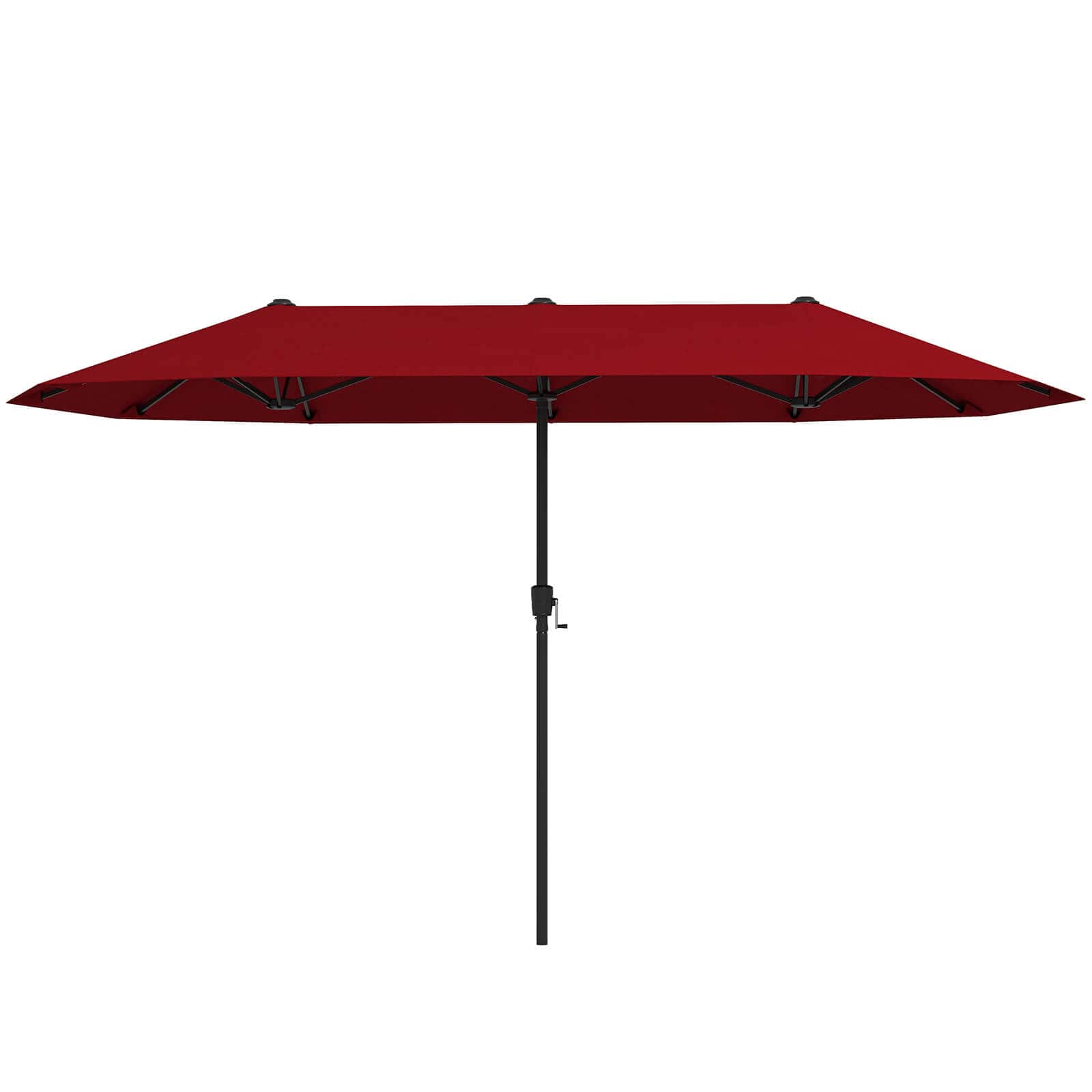 Costway - 13 FT Large Patio Umbrella Outdoor Double-Sided Table Market Umbrella for Garden - Wine