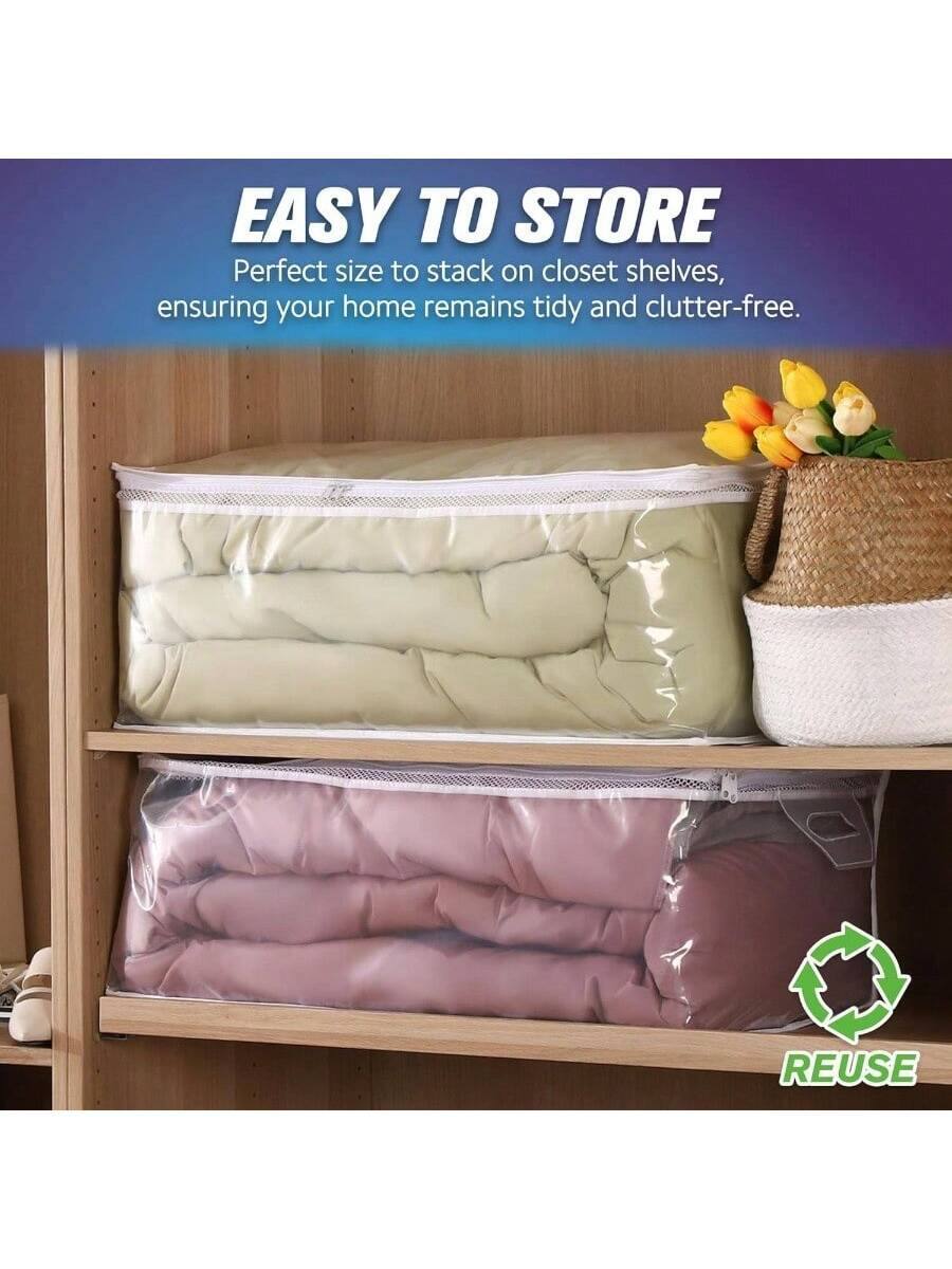 EASY TO STORE  
Perfect size to stack on closet shelves, ensuring your home remains tidy and clutter-free.  
REUSE