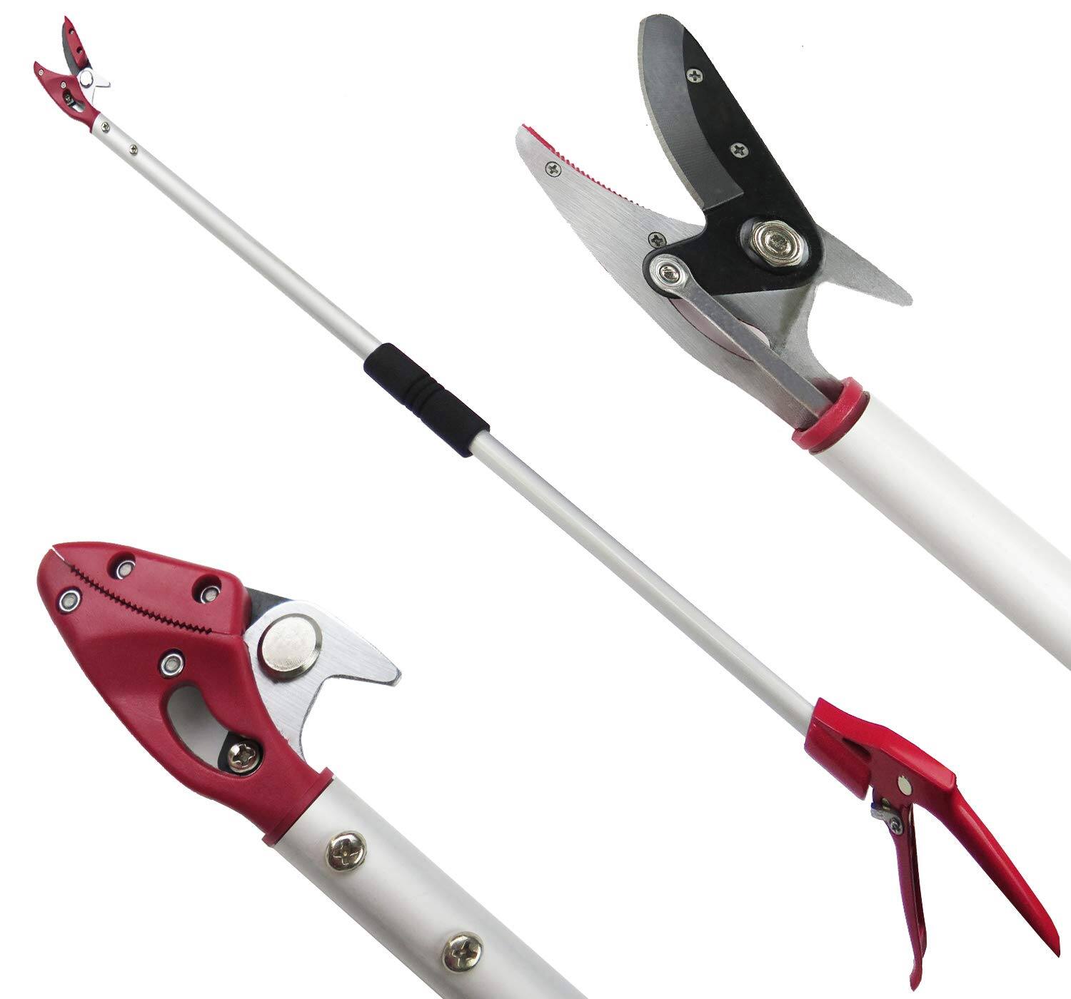 JETRANSPORT - 2 Feet Cut And Hold Tree Pruner Rotation Pole Trimming Short Reach Fruit Picker Branches Bypass Lopper Premiu - 4 Feet Cut and Hold Pruner