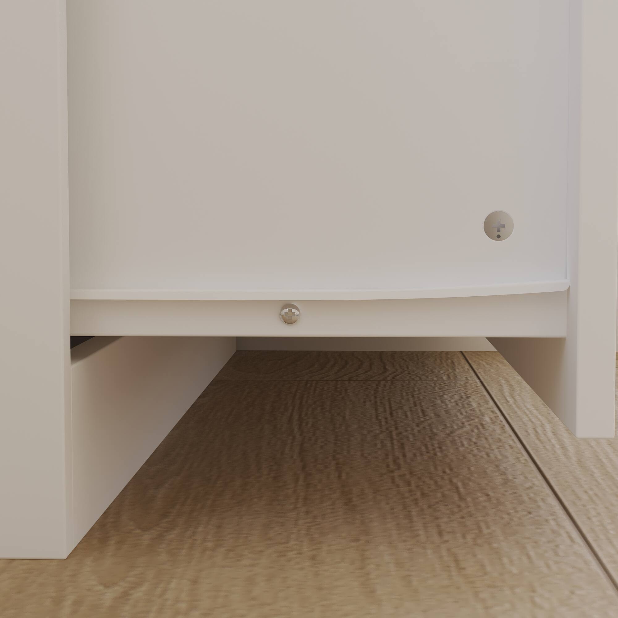 Alt View 4. FUFU & GAGA - Luxury Single Wardrobe with Mirror for Bedroom, Compact Closet with Hanging Rod, Drawer & Shelves, Small Space Storage - White.