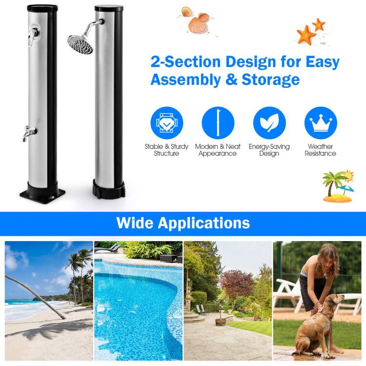 2-Section Design for Easy Assembly & Storage  
Stable & Sturdy  
Modern & Neat Appearance  
Energy-Saving Design  
Weather Resistance  
Wide Applications