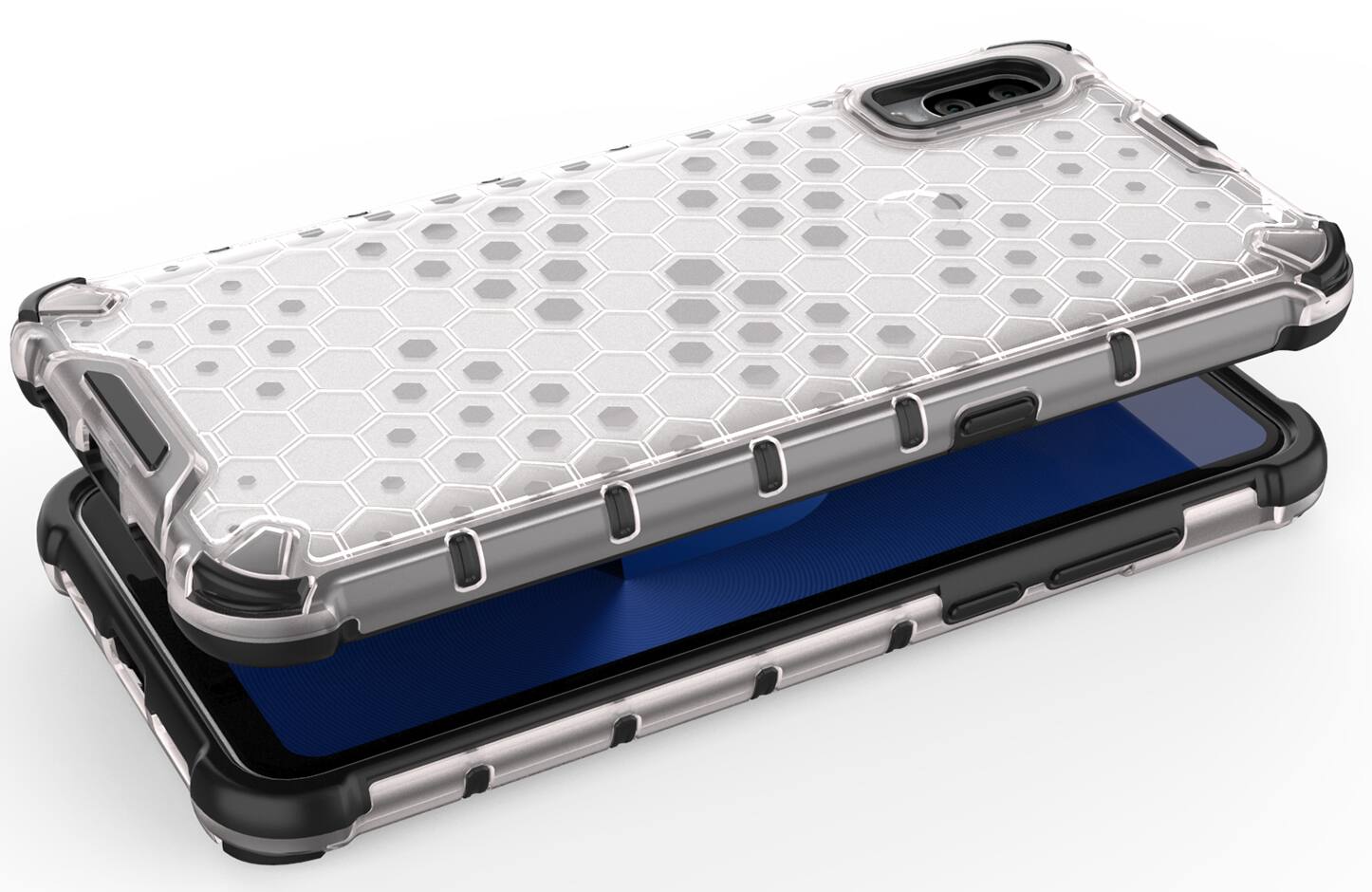 Alt View 8. Nakedcellphone - Honeycomb Case for Lively Jitterbug Smart 3 Phone (2021) - Clear Frost.