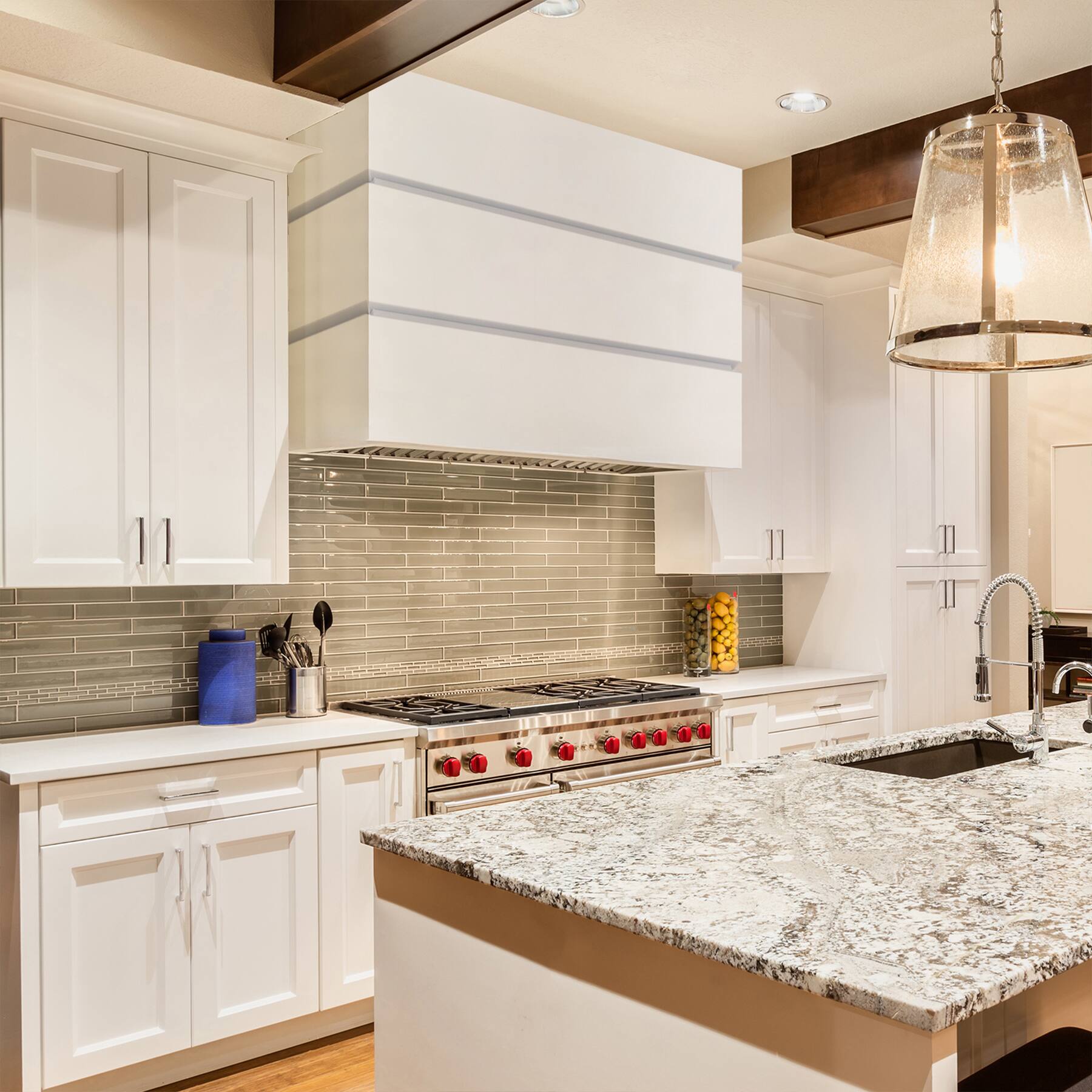 Alt View 1. Akicon - Akicon 36 inch Ducted 600-CFM White Wall-Mounted Range Hood with Charcoal Filter - White.