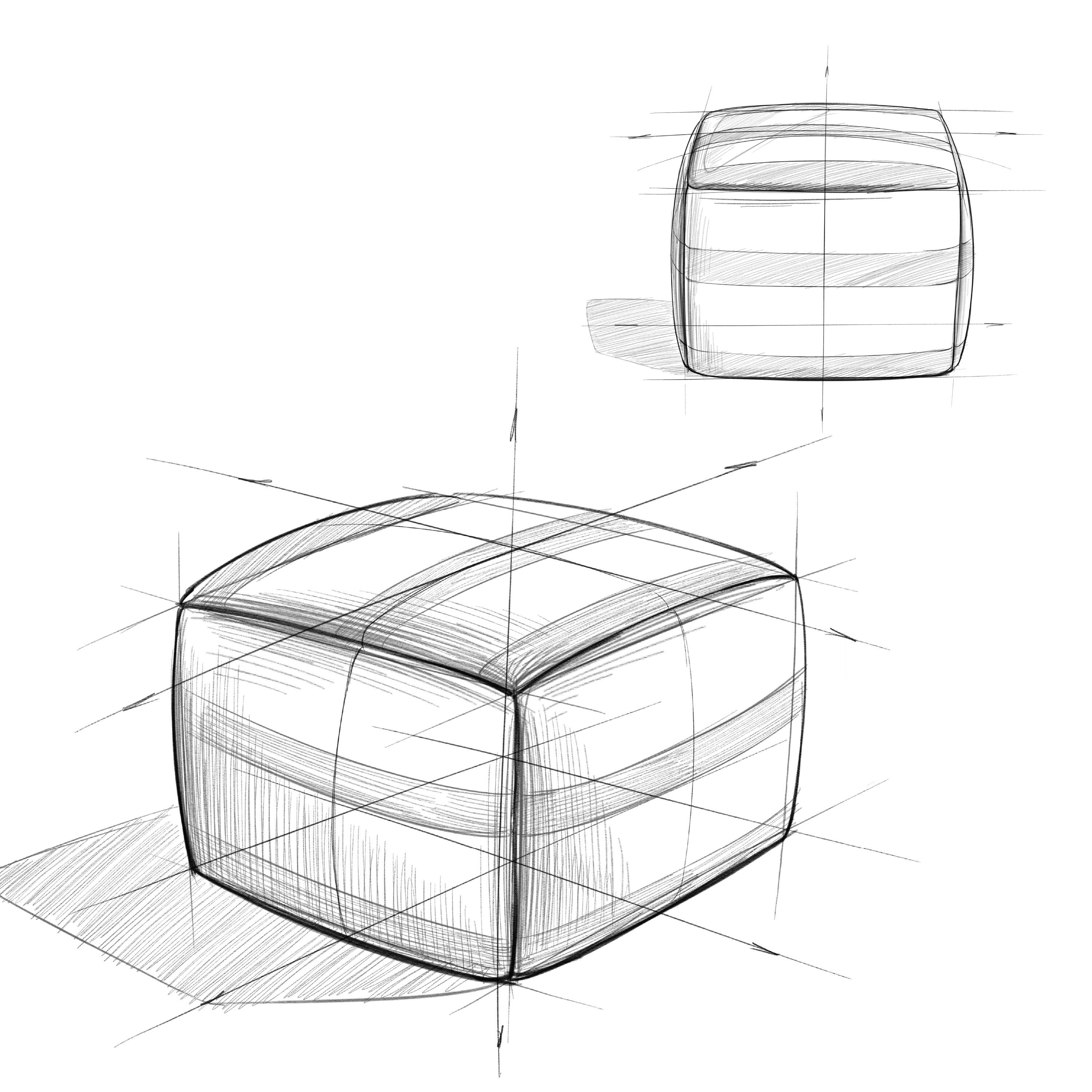 Left Zoom. Simpli Home - Clay Square Pouf - Maroon Melange.