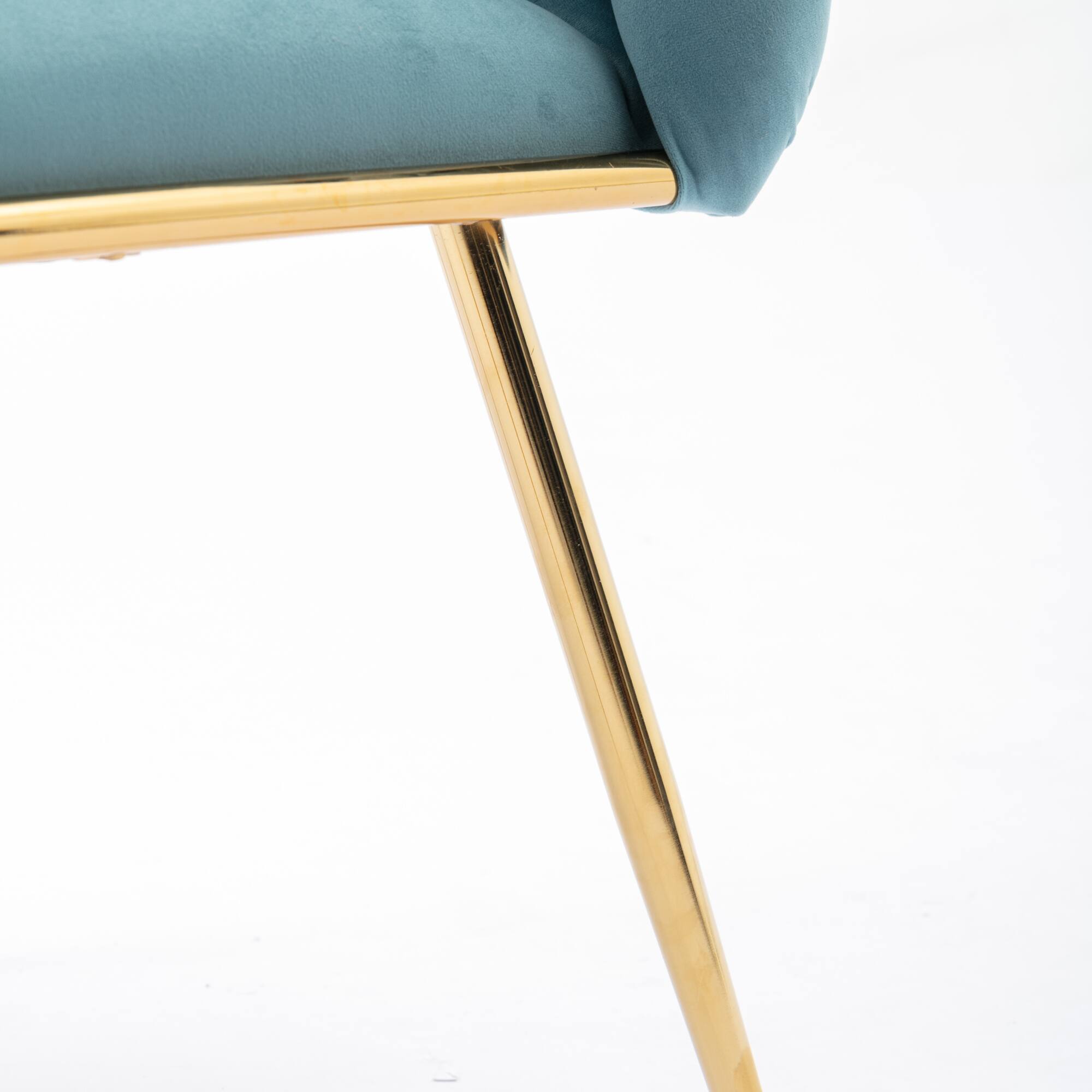 Alt View 8. GOODSILO - Modern Velvet Accent Chair Set of 2 for Living Room and Bedroom, Upholstered Lazy Sofa with Sturdy Metal Legs - Blue.