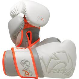 RIVAL - Boxing RB80 Impulse Hook and Loop Bag Gloves - White/Orange