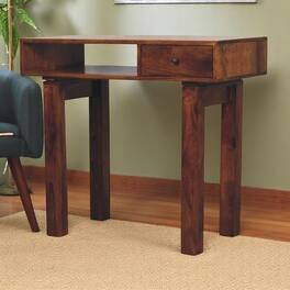 Artisan Furniture - Solid Wood Tula 1 Drawer Chestnut Writing Desk - Brown