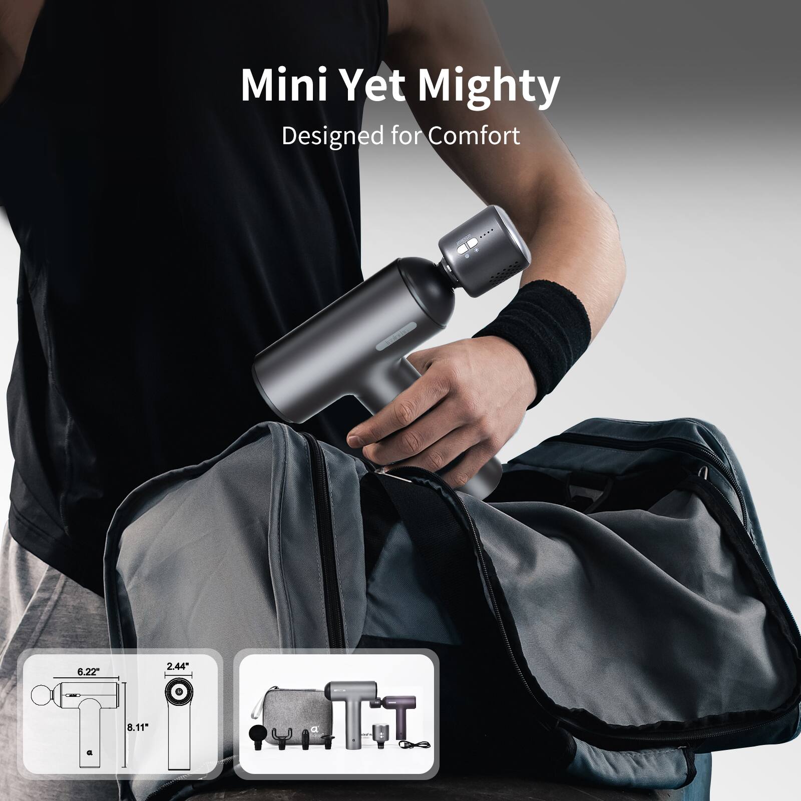 Mini Yet Mighty  
Designed for Comfort  

6.22"  
8.11"  
2.44"