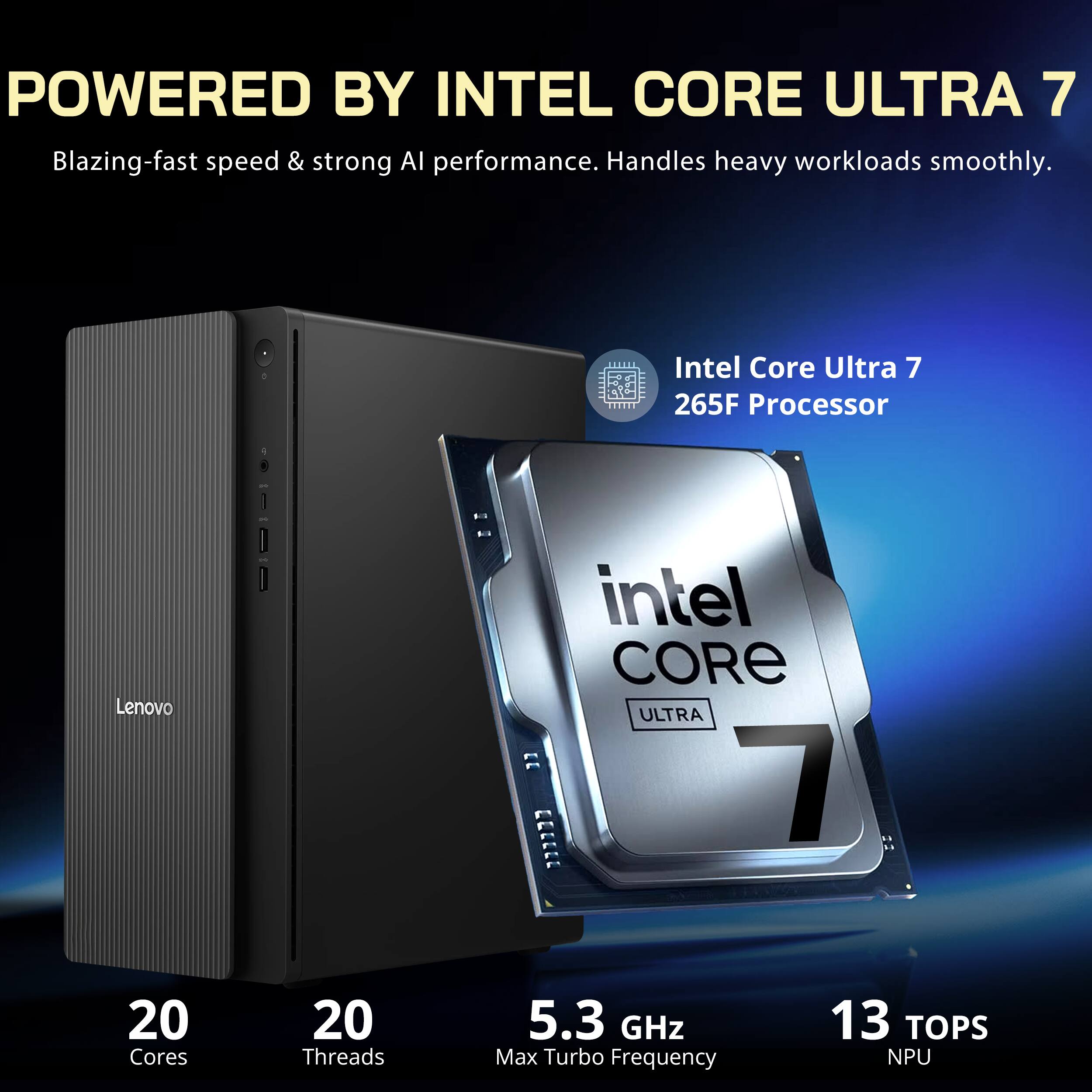 Lenovo Upgraded IdeaCentre 17L Desktop,Intel Ultra 7 265F,64GB RAM,2TB ...