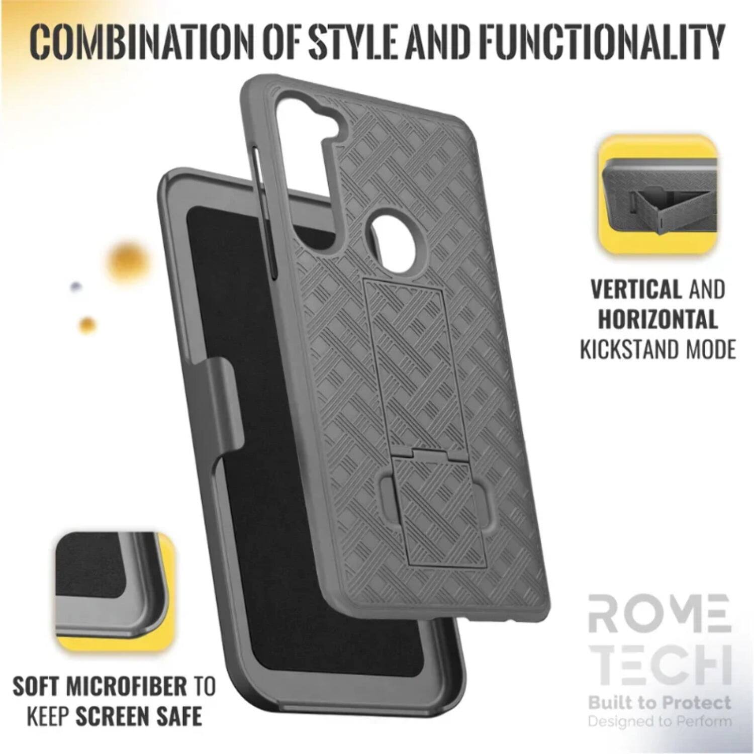 COMBINATION OF STYLE AND FUNCTIONALITY

VERTICAL AND HORIZONTAL KICKSTAND MODE

SOFT MICROFIBER TO KEEP SCREEN SAFE

ROME TECH
Built to Protect
Designed to Perform