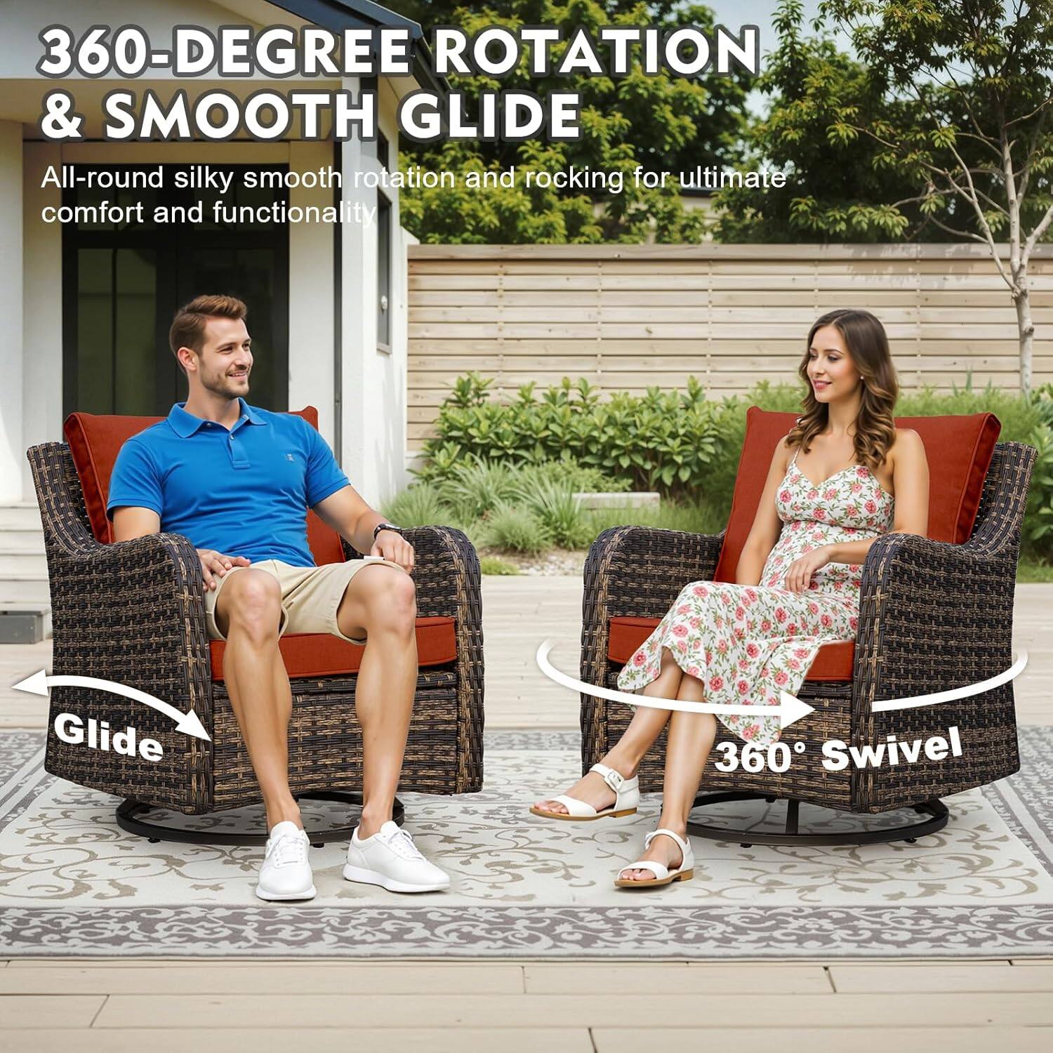 360-DEGREE ROTATION & SMOOTH GLIDE

All-round silky smooth rotation and rocking for ultimate comfort and functionality

Glide

360° Swivel