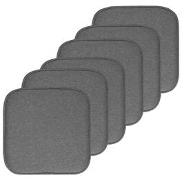 Sweet Home Collection - Charlotte Jacquard Memory Foam No Slip Back 16" x 16" Chair Pad Cushion, 6-Pack - Gray