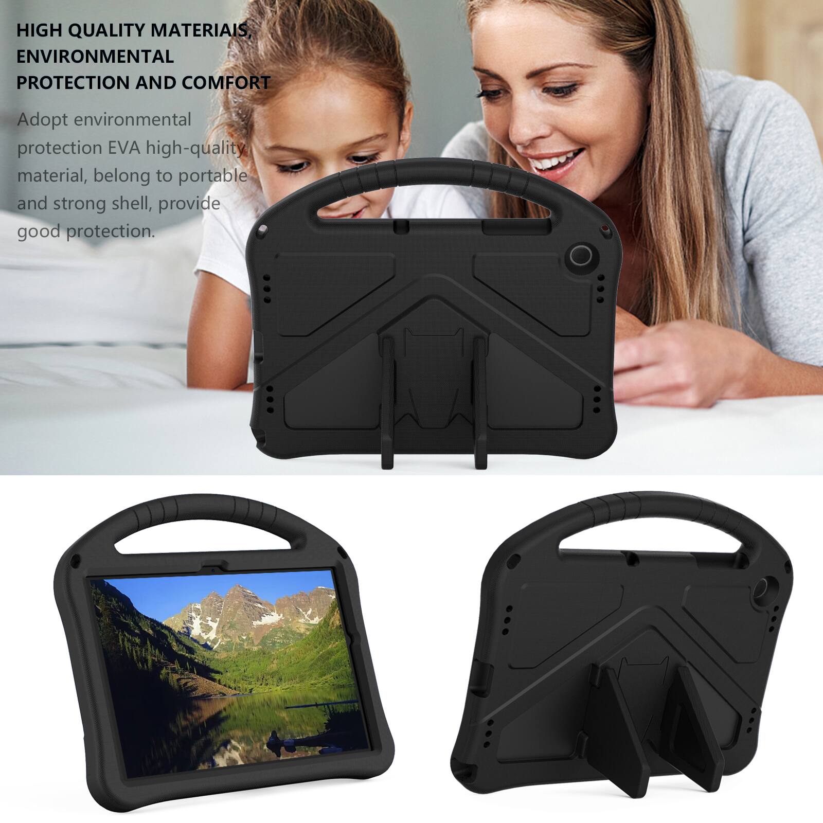 HIGH QUALITY MATERIALS, ENVIRONMENTAL PROTECTION AND COMFORT

Adopt environmental protection EVA high-quality material, belong to portable and strong shell, provide good protection.