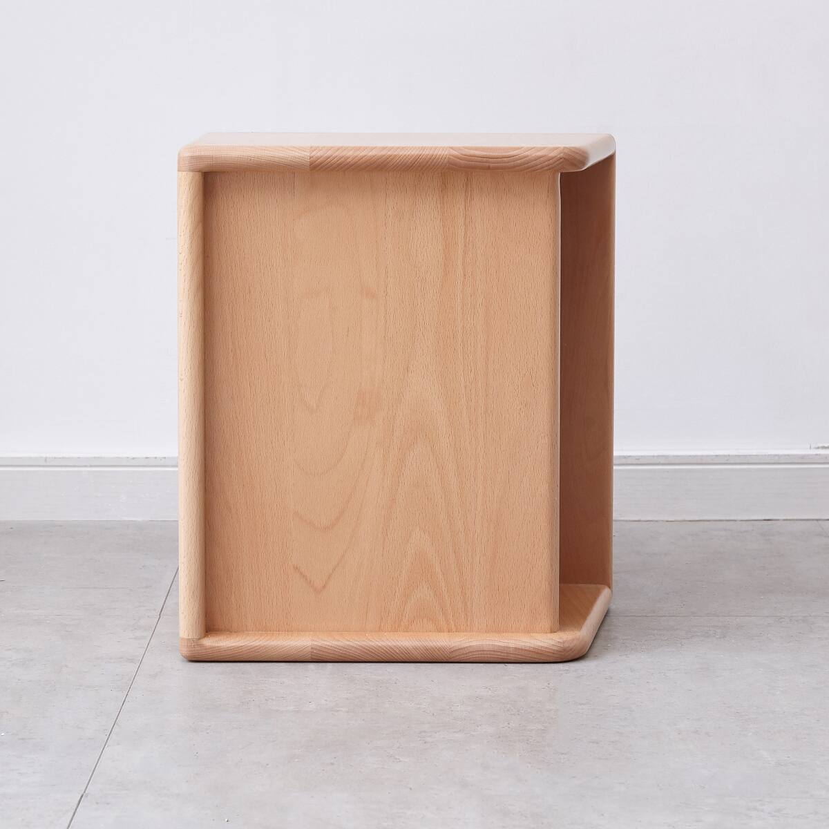 Alt View 7. Loheer - Loheer Solid Beech Wood Nightstand, Natural Wood Bedside Cabinet - Natural.
