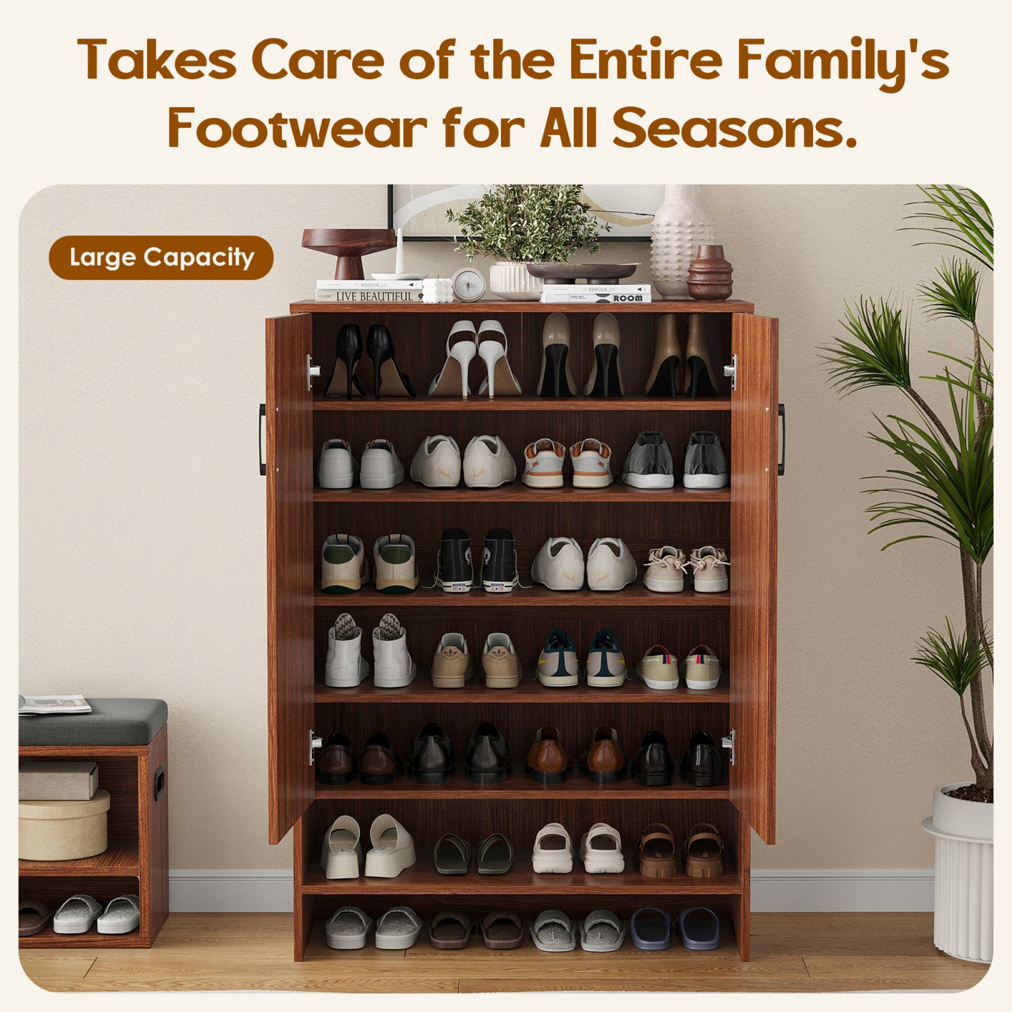 Takes Care of the Entire Family's Footwear for All Seasons.

Large Capacity