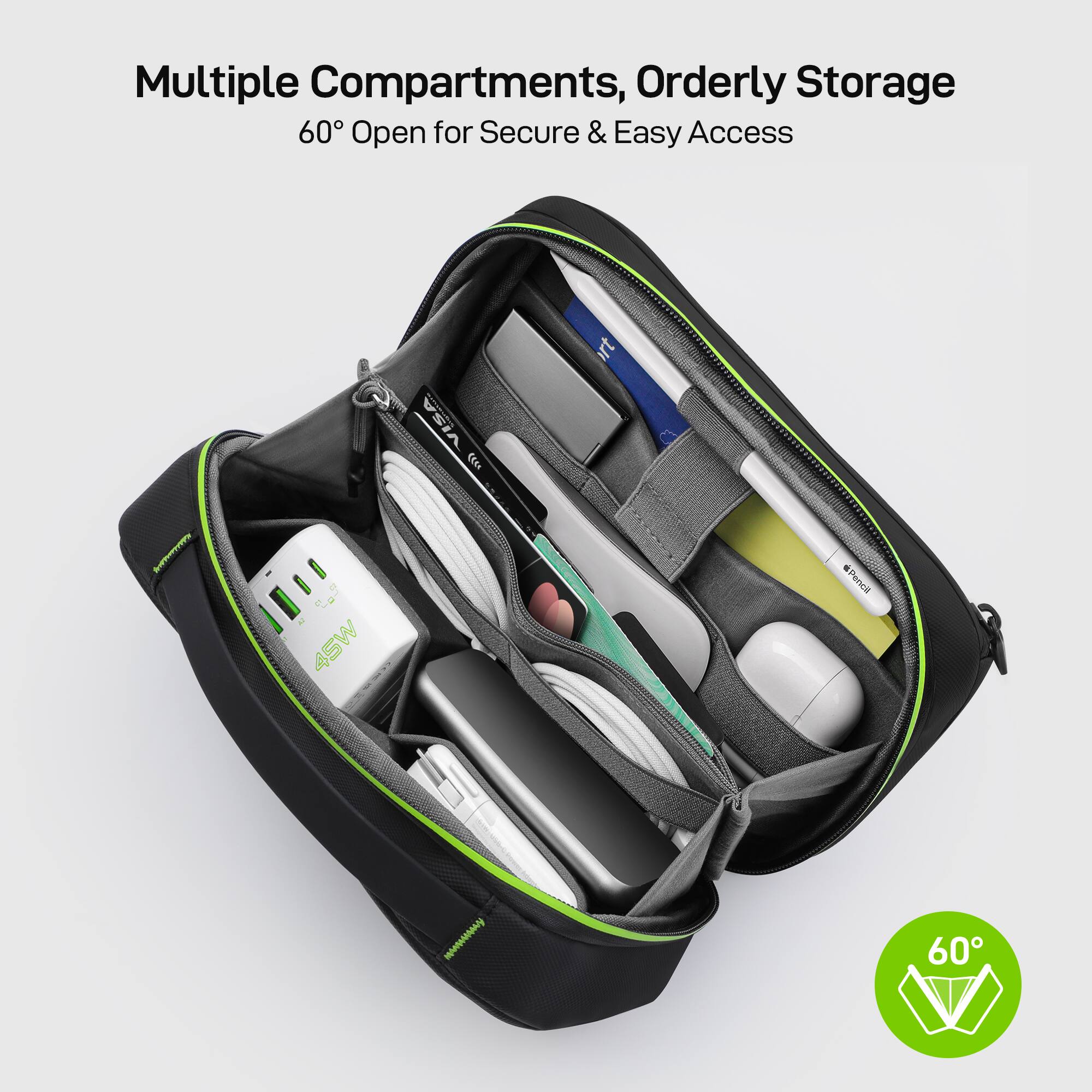 Epicka Electronics Organizer Travel Case Cable Organizer Bag for