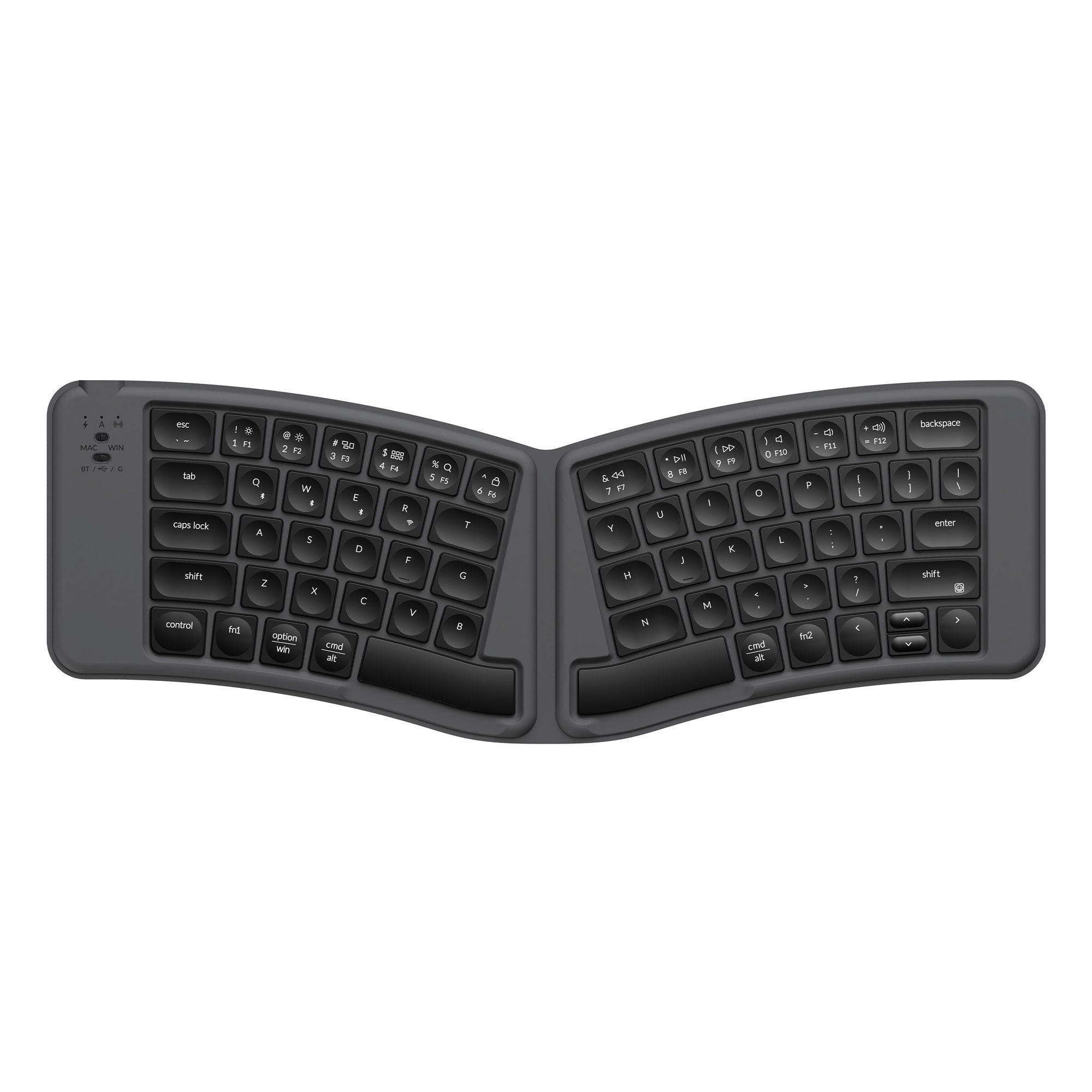 Keychron - B11 Pro 65% Alice Ultra-Slim Wireless Foldable Keyboard with ZMK and Built-in AI Launcher - Space Gray