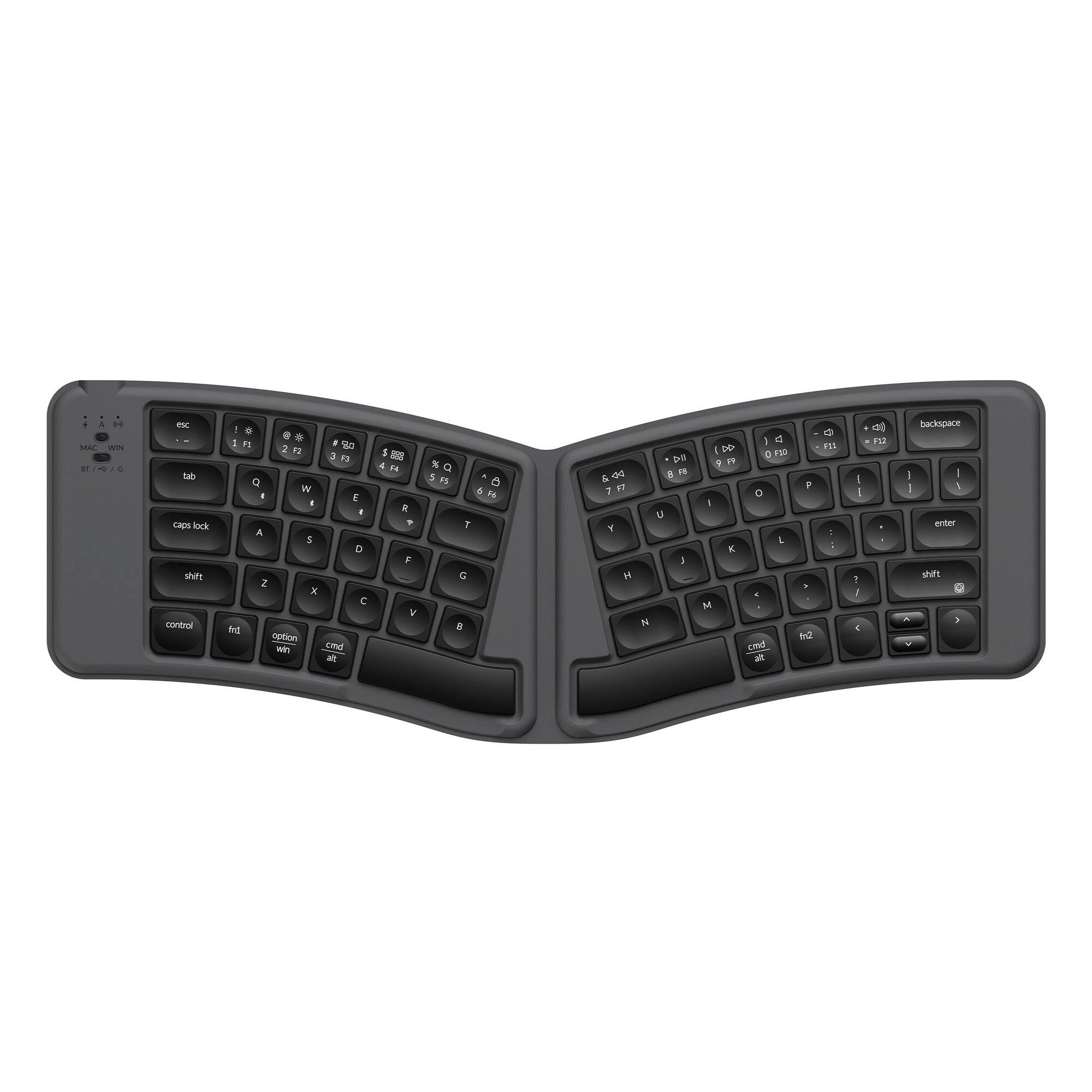 A H MAC WIN  CT
OSC tab caps lock shift control
1 F1  2 F2 3 % Q W 1 8 : : A $ 0 2 X C option with and 
888 F4 R . F V
% Q 5 A F5  6 F6 T G a
DE DD 8  & 7 FT U Y D H 
1 4 DD F11 F30 9 a ? 0 I : L K : > C M fr2 cind at
I I ! / <
F12 -
backspace I | I / enter shift A