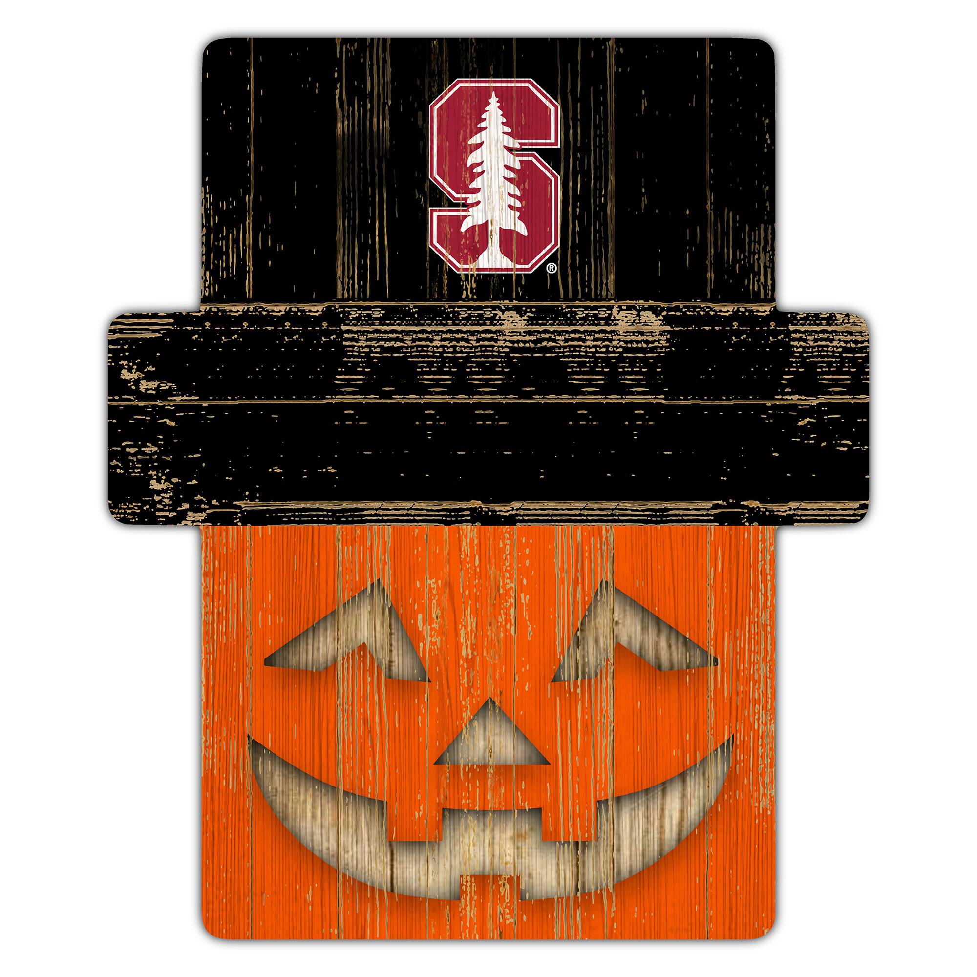 Front. Fan Creations - Stanford Cardinal 12" x 12" Jack-O-Lantern Display - Orange.