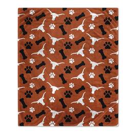 Pegasus - Texas Longhorns 40" x 50" Lightweight Bones Flannel Fleece Pet Blanket - Orange