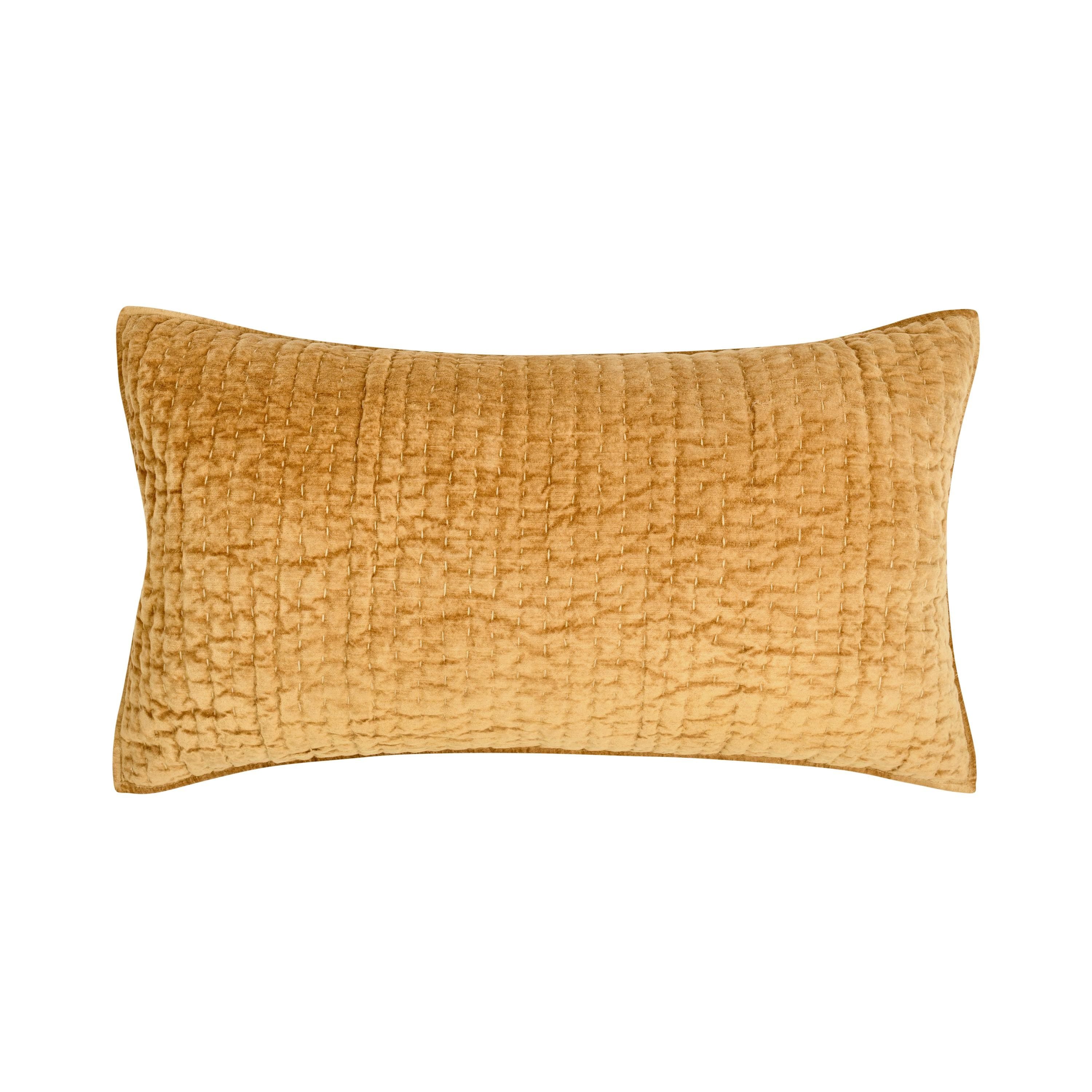 Manhattan Lane - Romie Lumbar King Pillow Sham, Rayon Velvet, Cotton, 20x36 - Honey Gold price history on PriceWatchPro