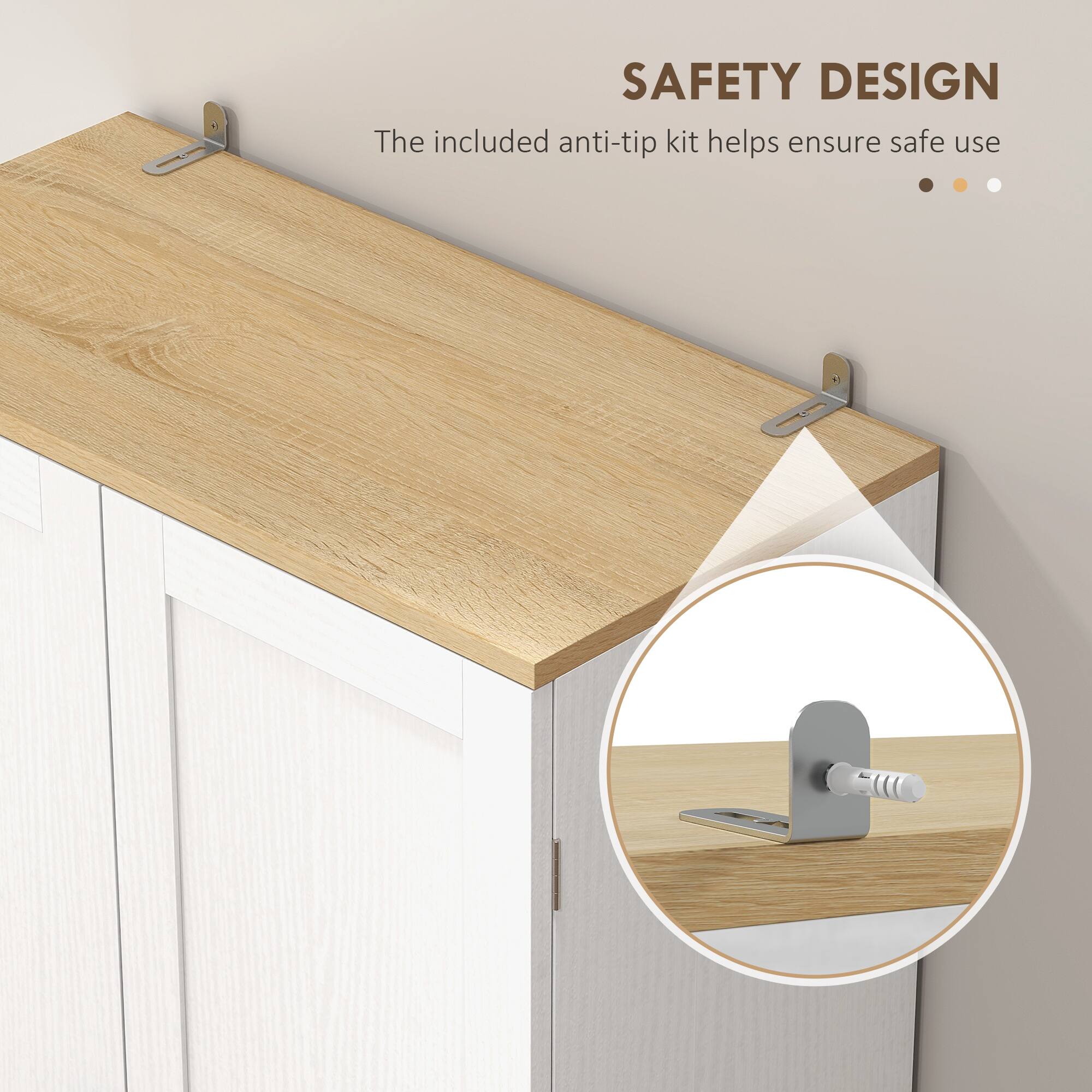 SAFETY DESIGN  
The included anti-tip kit helps ensure safe use