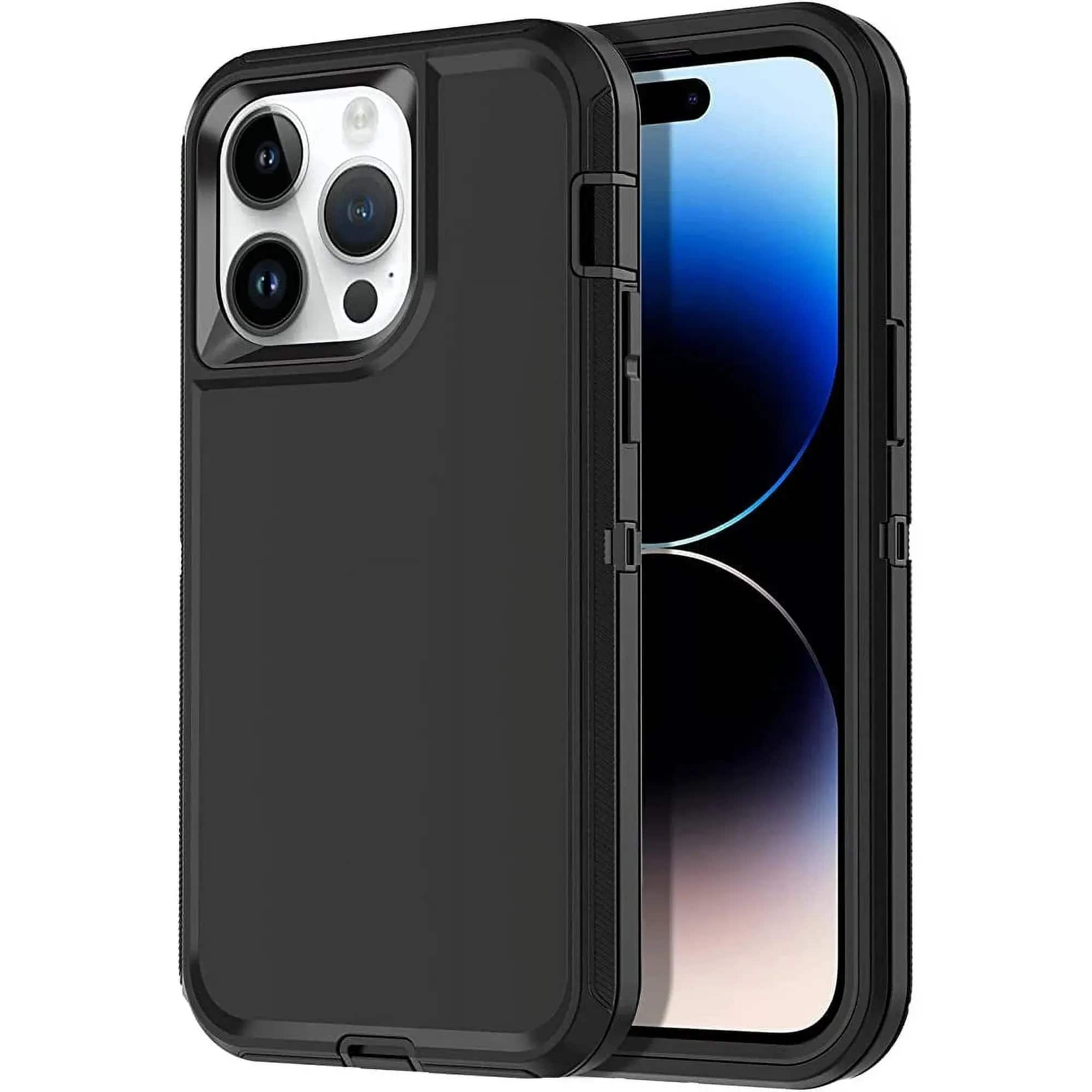 Entronix - Case for iPhone 14 Pro Max - Triple-Layer Heavy Duty Protection - Black