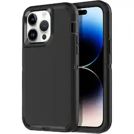 Entronix - Case for iPhone 13 Pro Max - Triple-Layer Heavy Duty Protection - Black