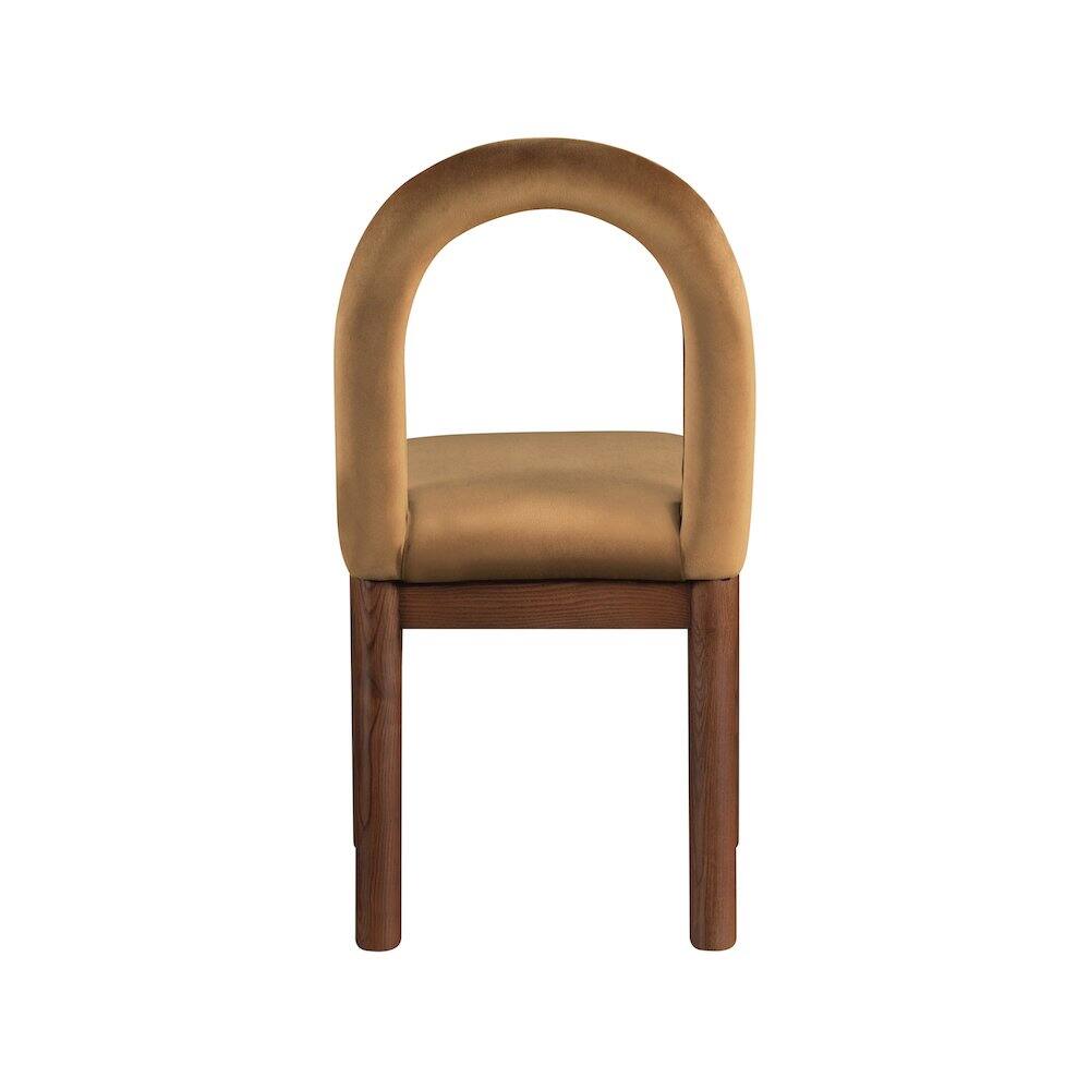 Alt View 4. Meridian Furniture - Conrad Saddle Velvet Dining Chair - Brown.